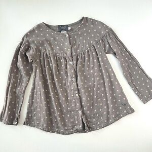 Kids Star Patterned Gray Blouse